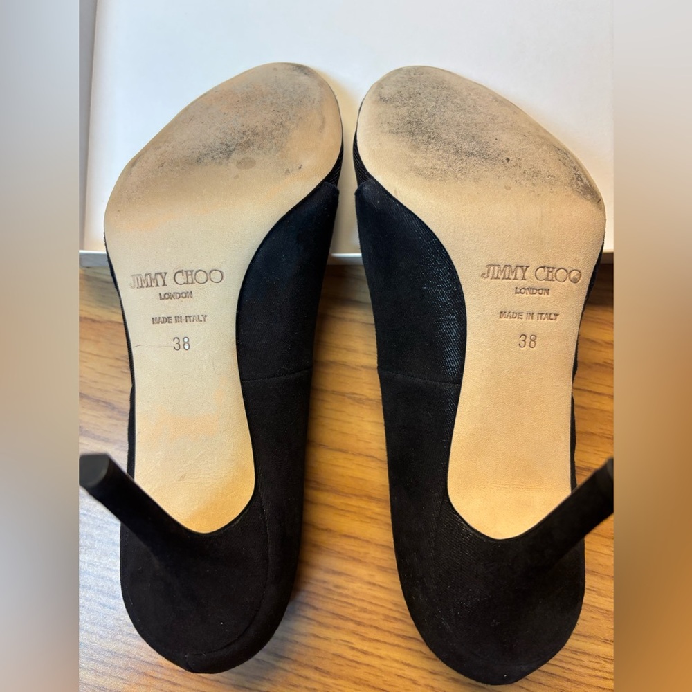 Jimmy Choo Wetlook Suede/Mesh Black - Picture 11 of 13